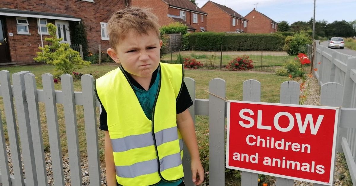 7-Year-Old Boy Polices Speeding Drivers By Giving Them A 'Stern Glare' After A Personal Tragedy