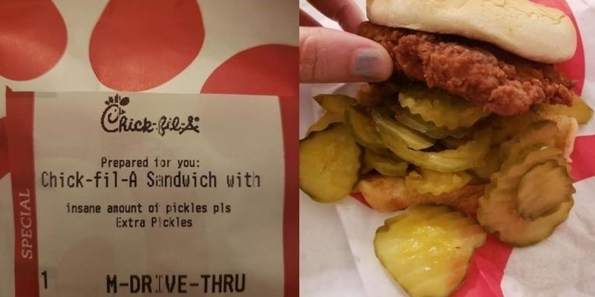 A woman asked for an 'insane amount' of pickles on her sandwich at