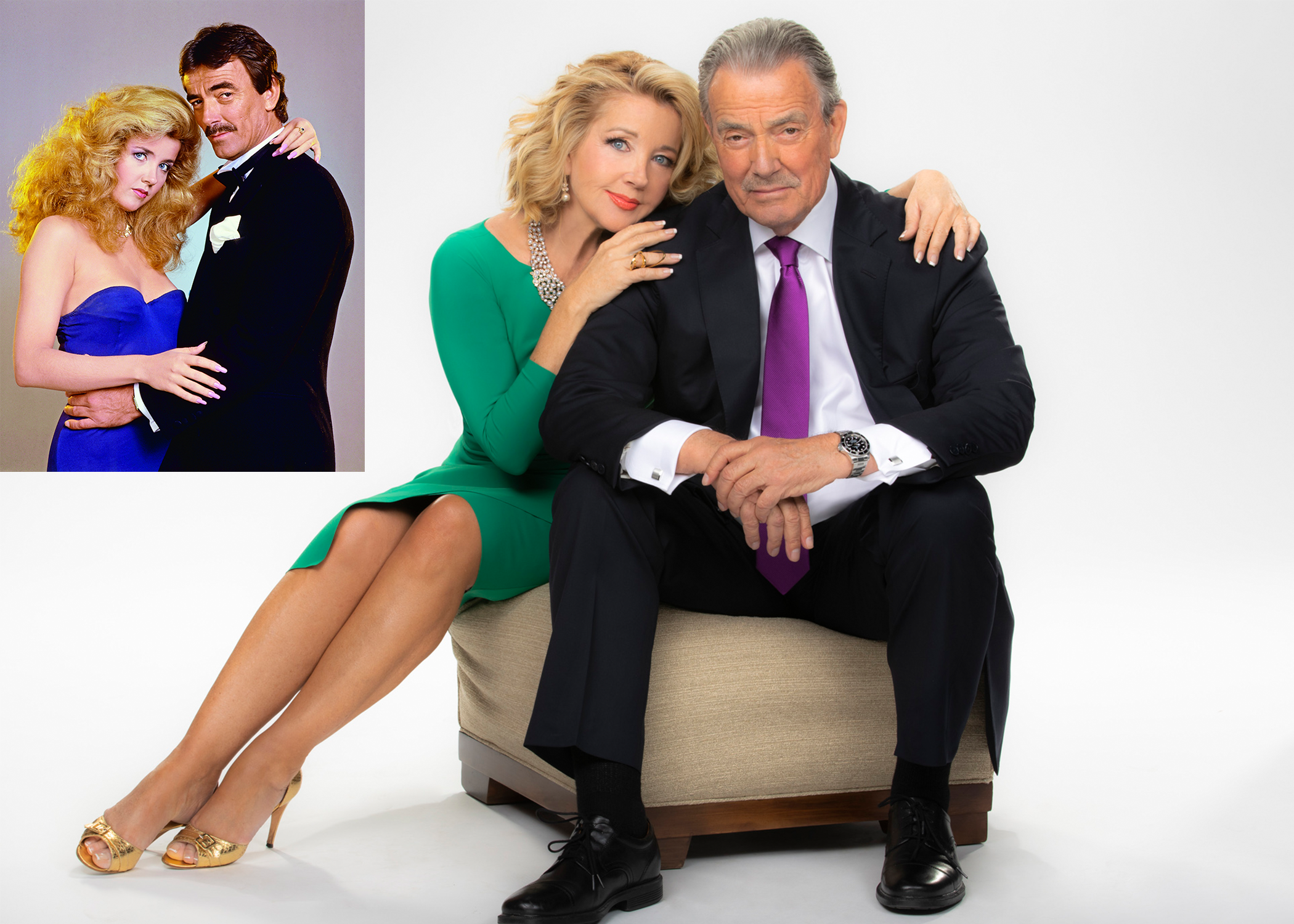 Melody Thomas Scott and Eric Braeden then and now
