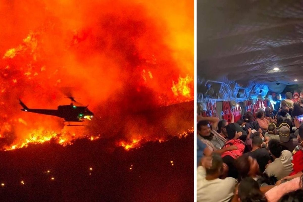National Guard helicopter pilots rescued campers trapped on all sides by deadly fires