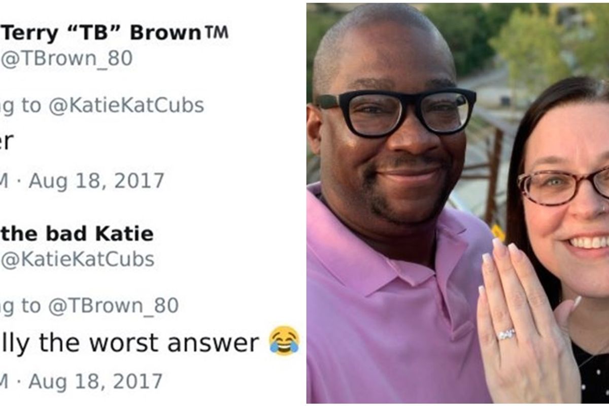 These two are now engaged after he answered her dating advice question with the 'worst' answer