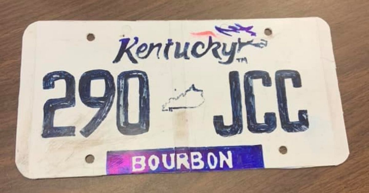 Kentucky Police Offer Hilarious Warning After Catching Driver Who Made A Hand-Drawn License Plate