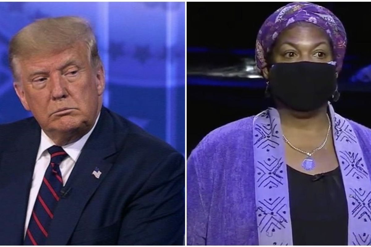 'Let me finish my question, sir': Professor faces Trump on healthcare at election town hall