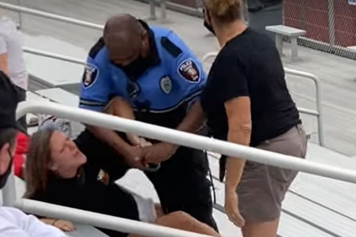 A woman was tased at a football game after refusing to wear a mask. Was the officer right?