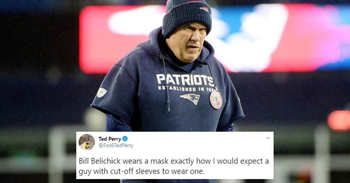 Patriots Coach Bill Belichick Roasted Hard After Utterly Failing At Properly Wearing A Face Mask