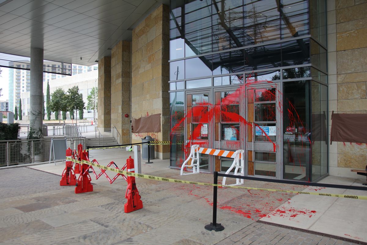 Austin Public Library vandalized with anti-voting sentiments