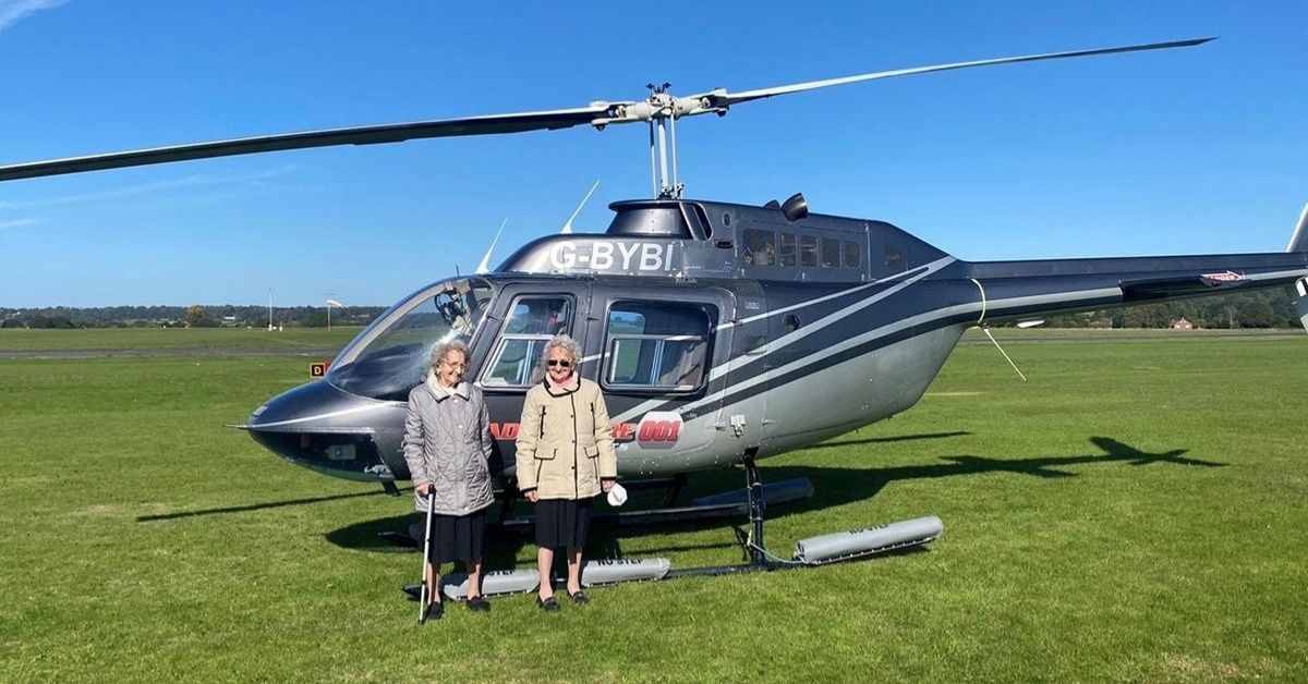 Saucy 96-Year-Old Twins Who Said 'Lots Of Sex' Is Key To Longevity Take A Ride In A Helicopter