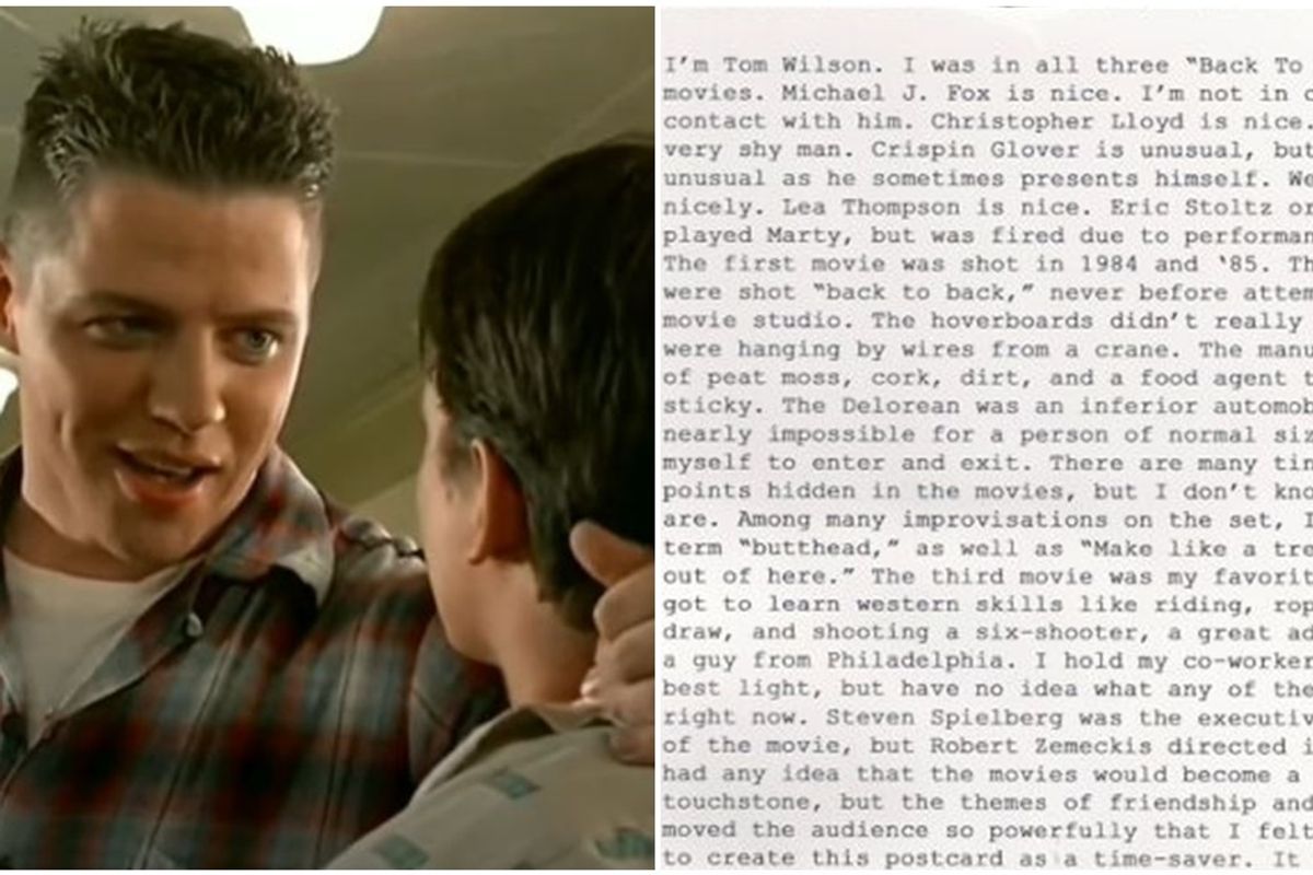 'Back to the Future' actor has a hilarious card for fans with questions about the movie