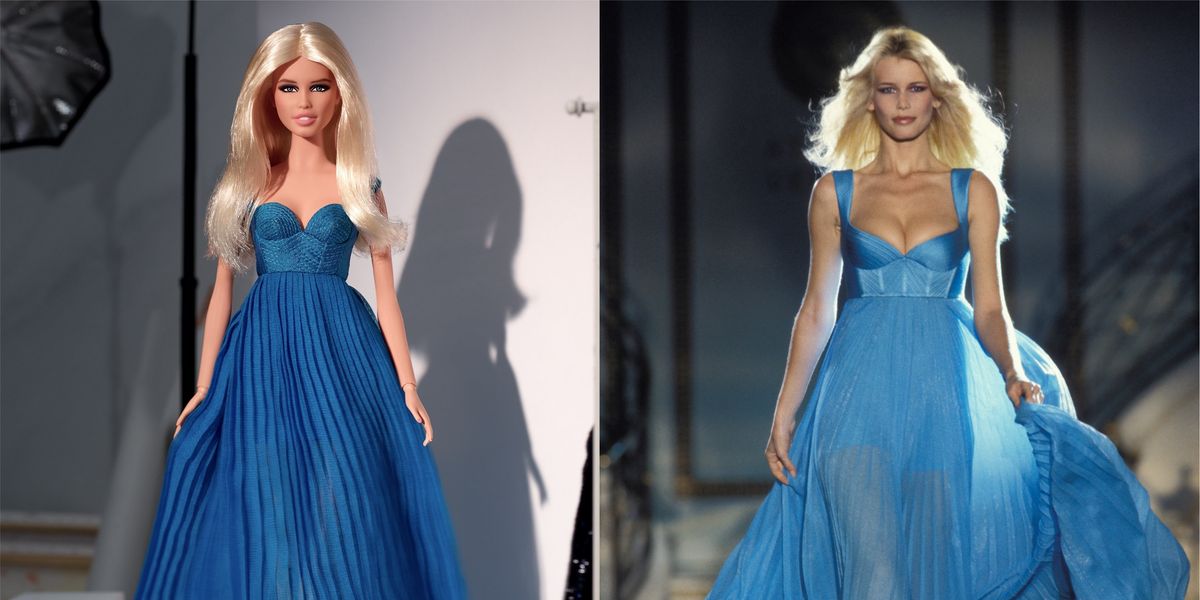 Claudia Schiffer Gets a Barbie Replica for Her Birthday