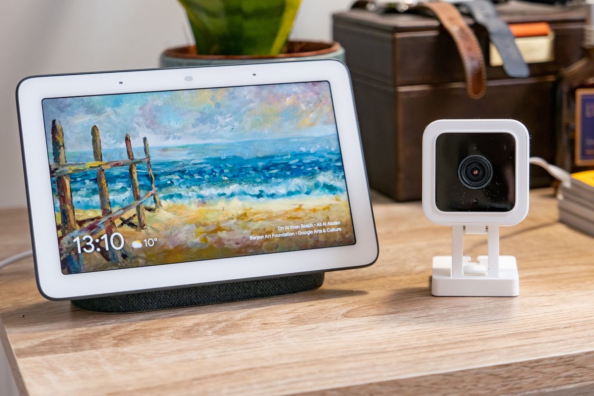 Google Home display and Wyze Cam v3