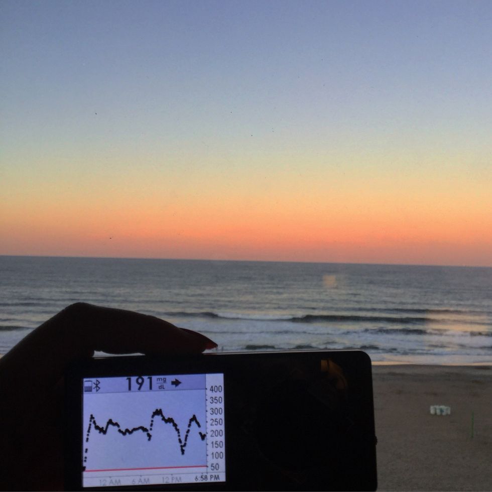 Continuous glucose monitor at the beach