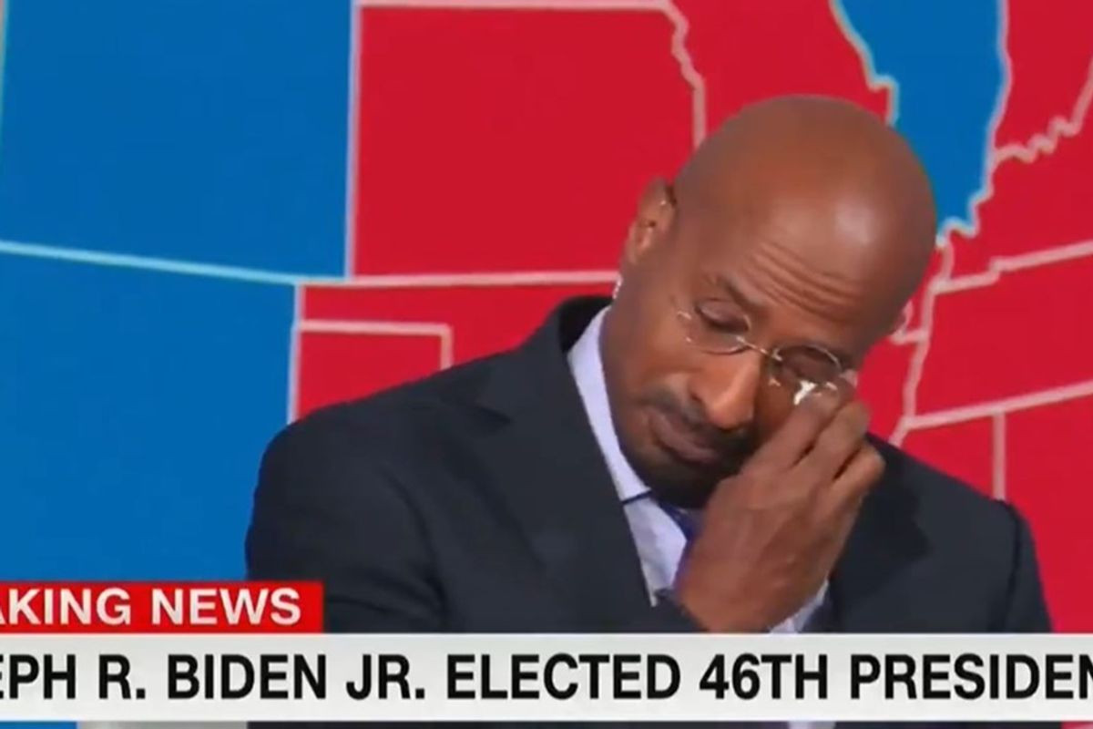 Moments after Joe Biden won, CNN's Van Jones broke down in tears of joyous relief
