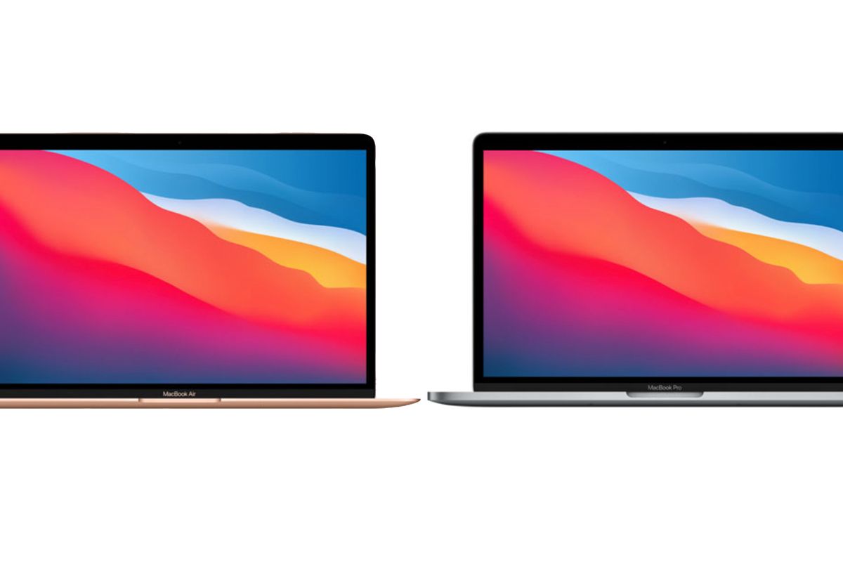 ​The new 2020 MacBook Air (left) and MacBook Pro