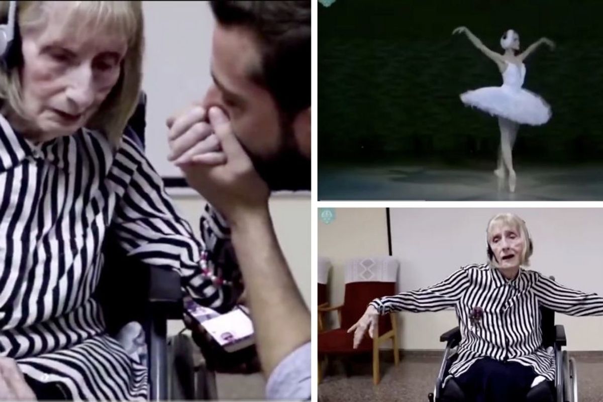 A former ballerina with Alzheimer's hears 'Swan Lake' and bursts into dance in her wheelchair