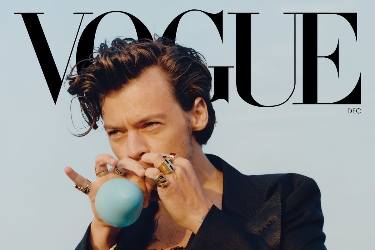 Harry Styles on the cover of vogue 