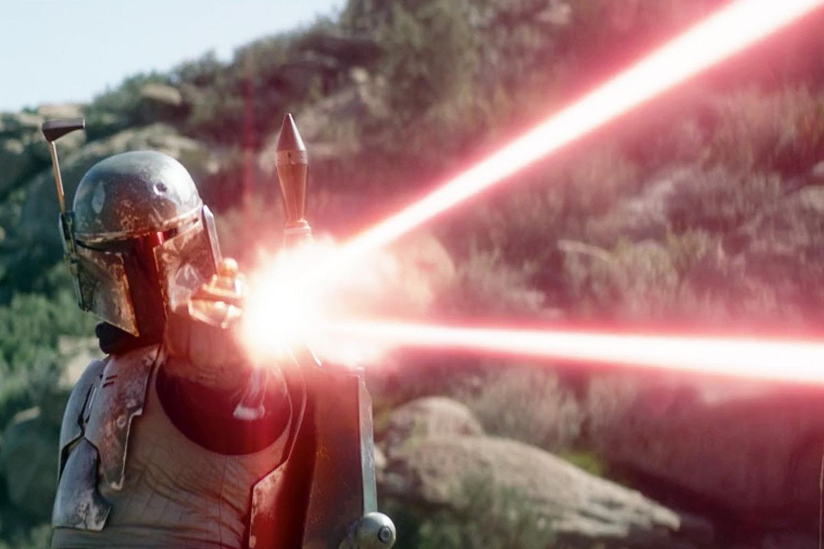 Boba Fett (Temuera Morrison) wrist lasers
