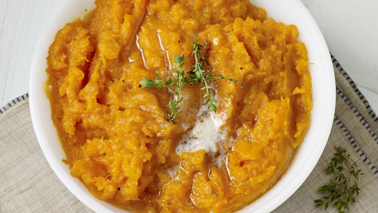 This bourbon mashed sweet potatoes recipe is the perfect comfort food