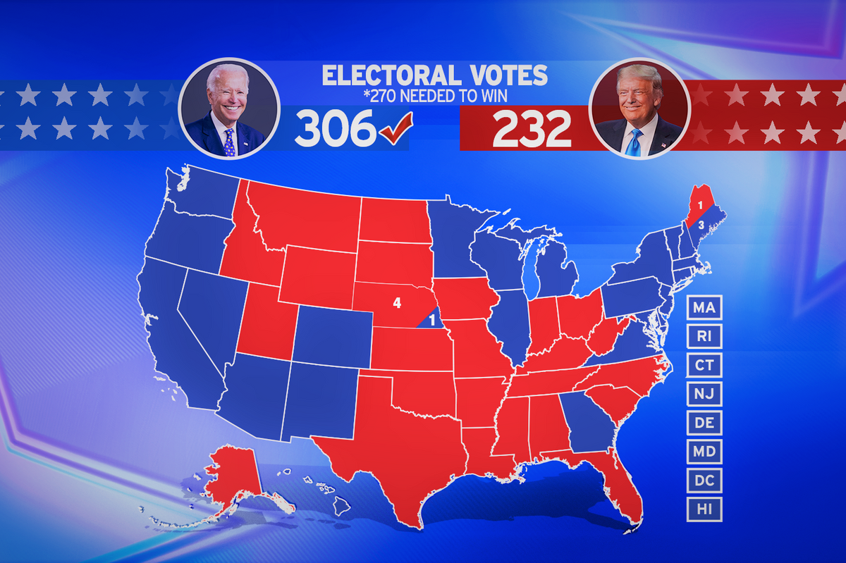2020 Electoral College results Trump Biden
