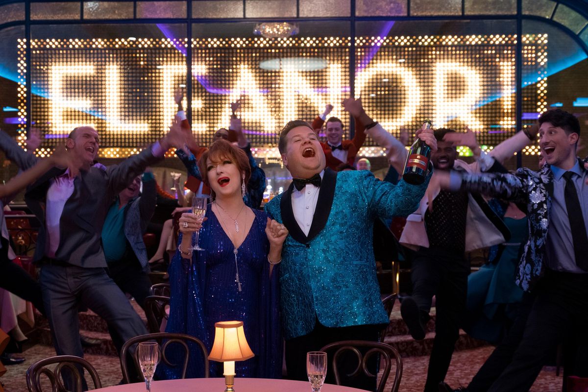 Meryl Streep and James Corden in "The Prom"