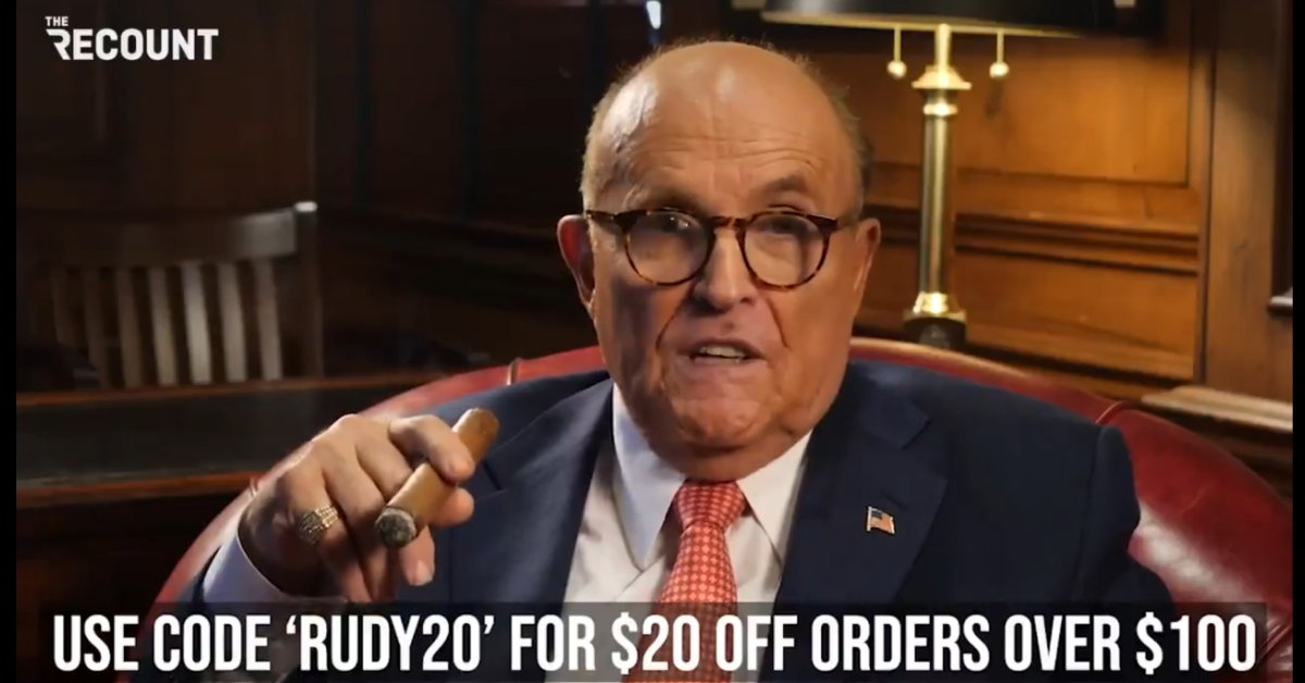 Rudy Giuliani Hilariously Dragged For Using His YouTube Channel To Sell Cigars And Gold Coins