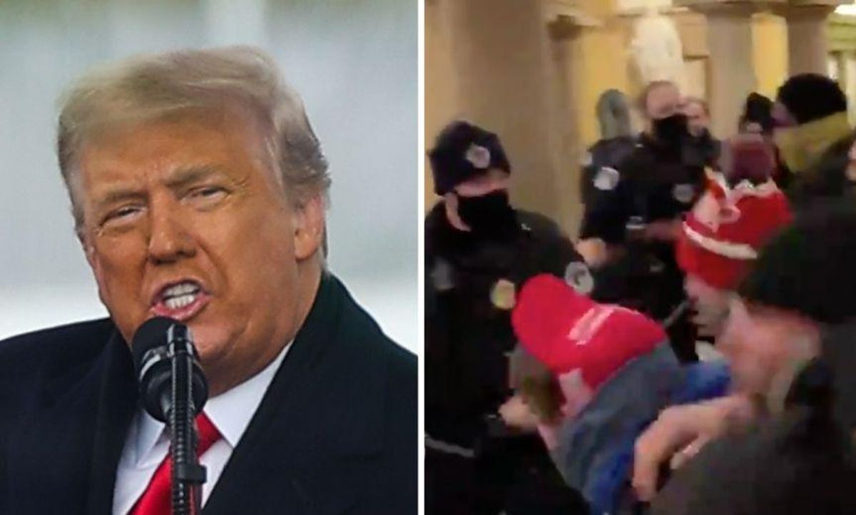 Trump Slammed for Tweet Trying to Calm Supporters After He Incited Them to Storm the Capitol