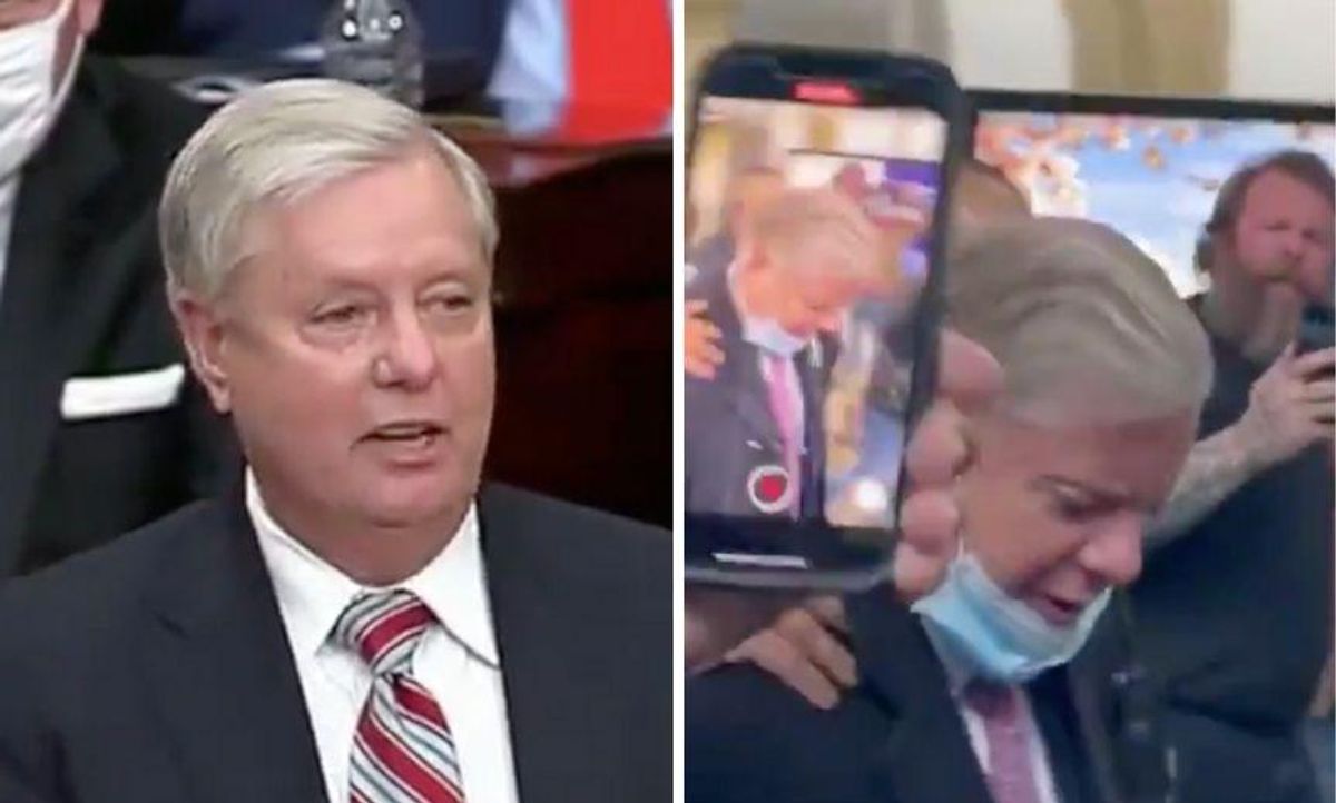 Videos Emerge of Trump Supporters Heckling Lindsey Graham at the Airport and Everyone Has the Same Response