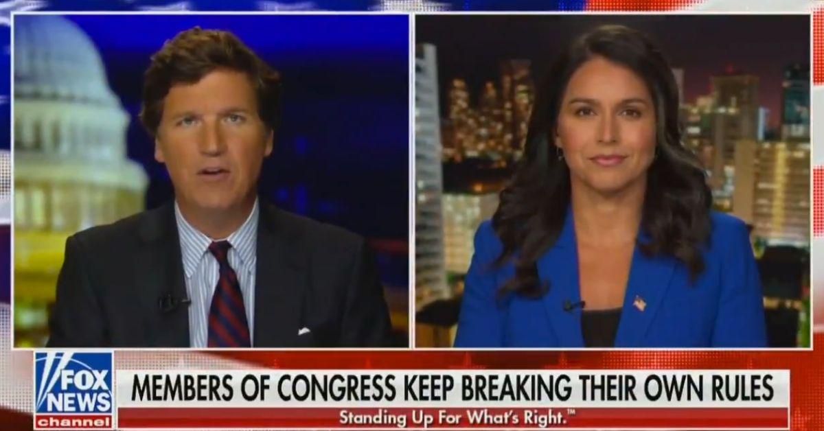 Tucker Carlson Dragged After Cringey 'Basic Civics' Fail During Interview With Tulsi Gabbard