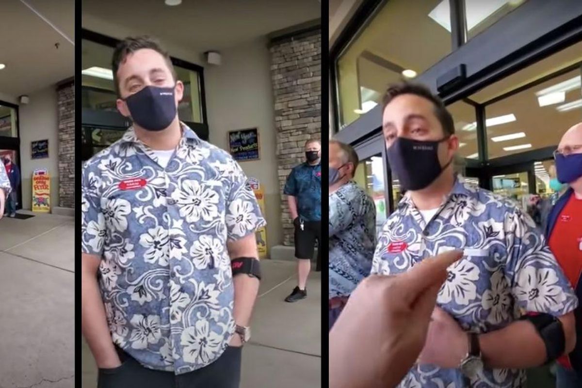 Trader Joe's manager displays superhuman patience with anti-mask protesters trying to break into store