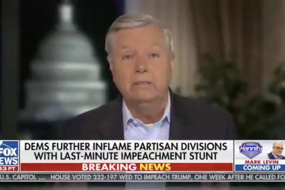 Lindsey Graham Only Supports Impeachment For Seditious Blow Jobs, Not Violent Insurrections
