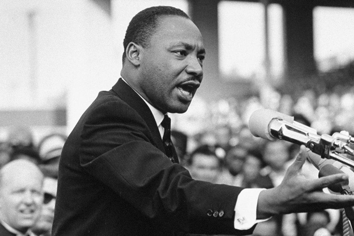 Dr. Matin Luther King Jr. giving a speech