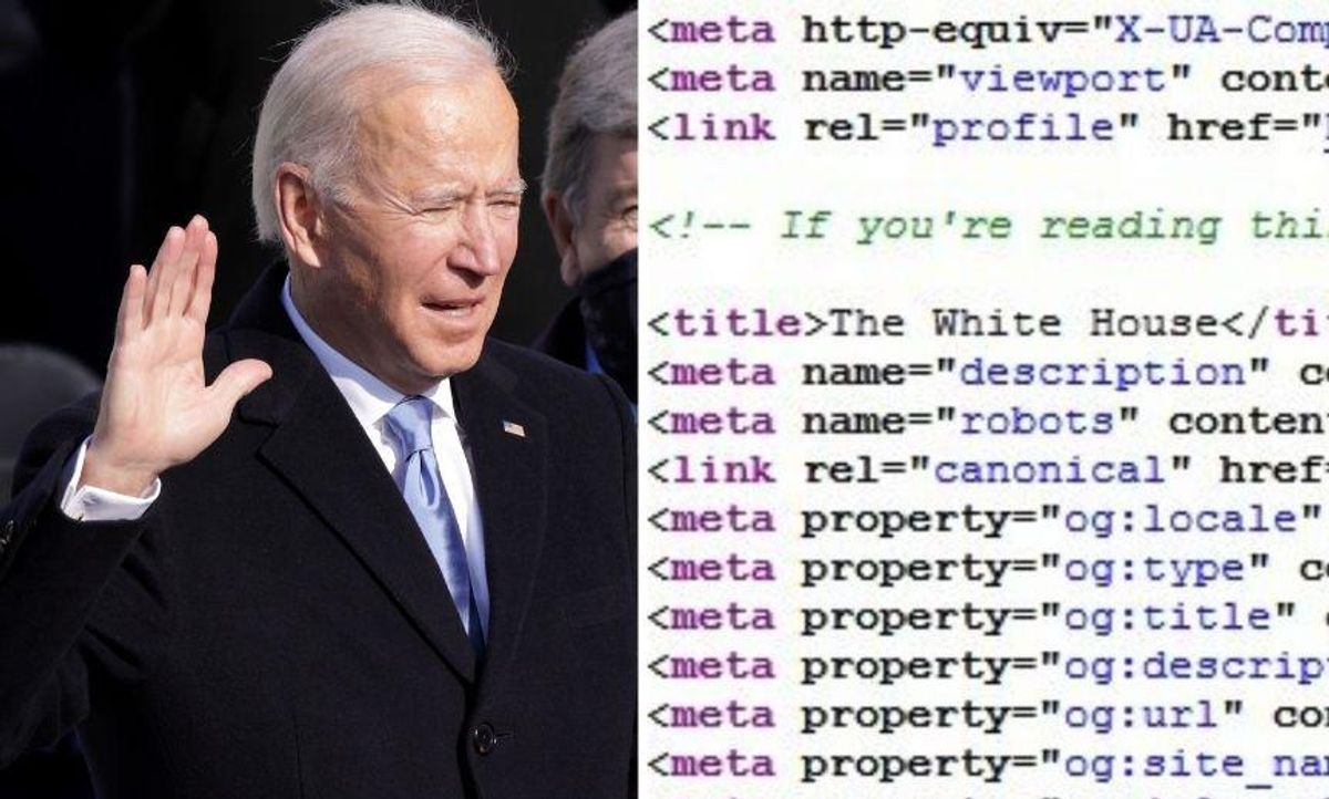 Biden Administration Hides Hidden Message to Programmers in the HTML of WhiteHouse.gov