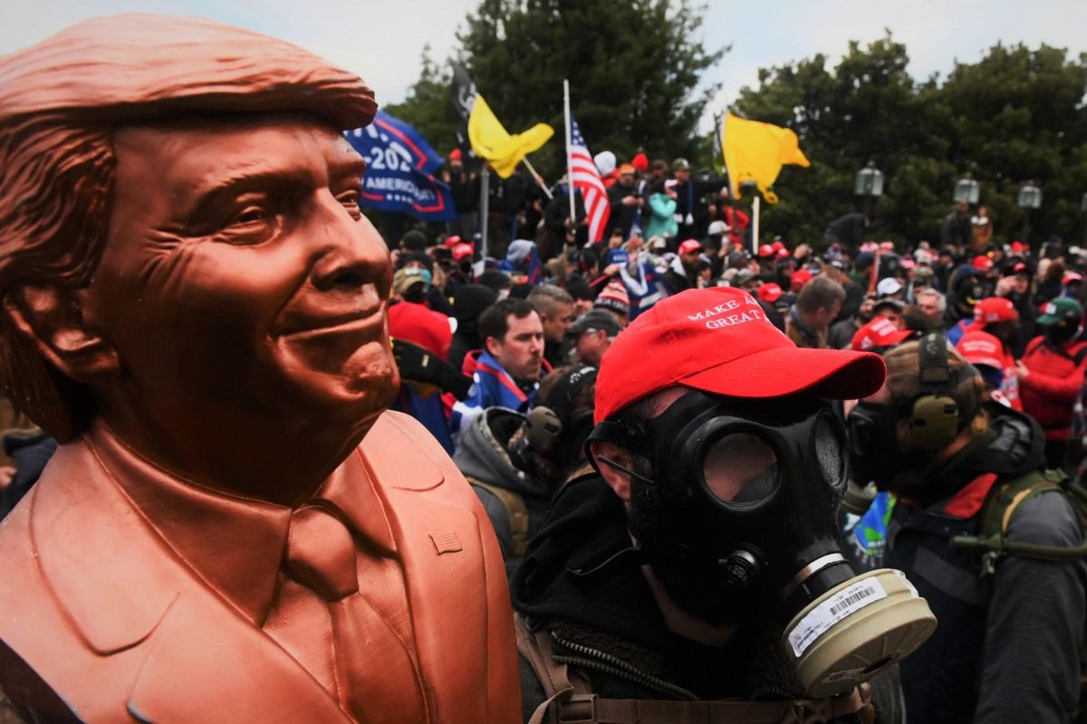 Trump bust at capitol insurrection
