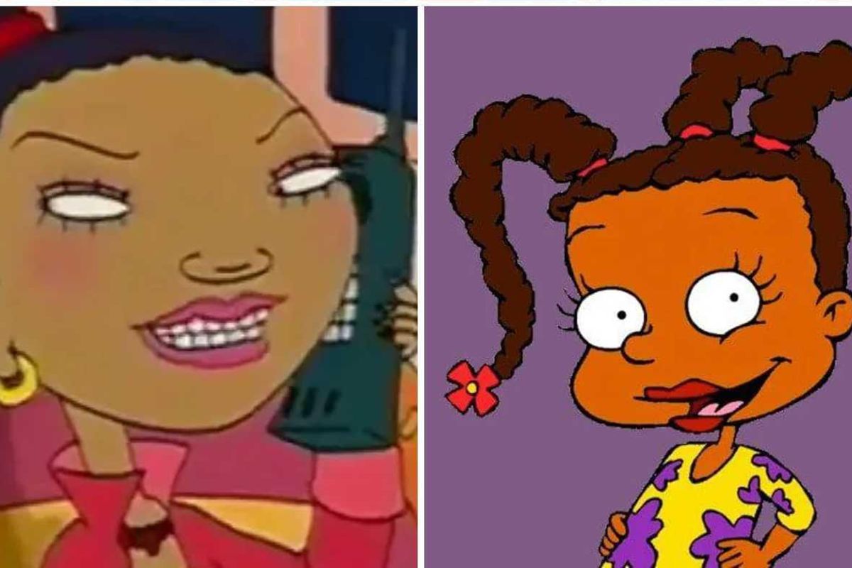 Cree Summer sticking her tongue out throwing up metal hand gesture