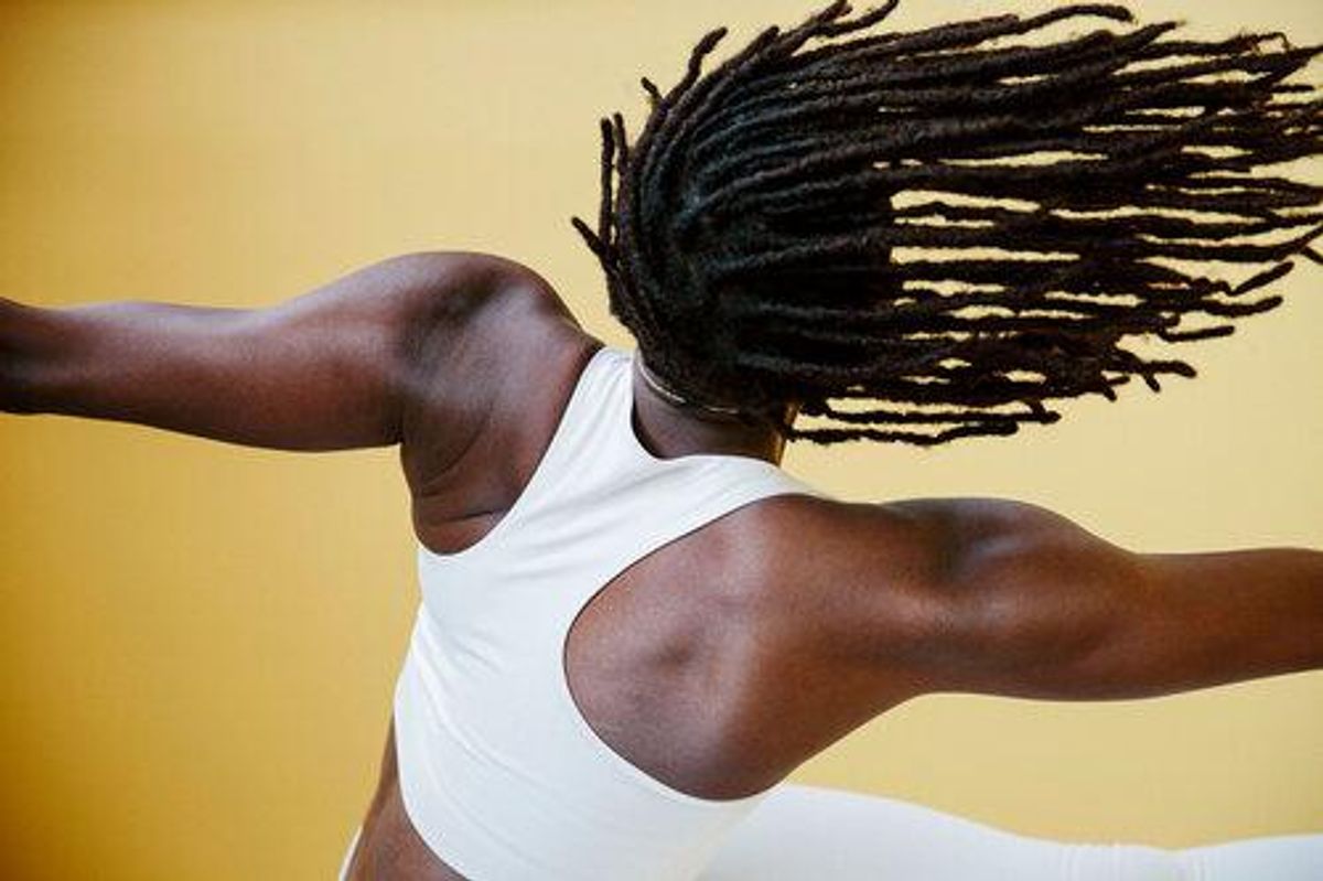 Black woman stretching