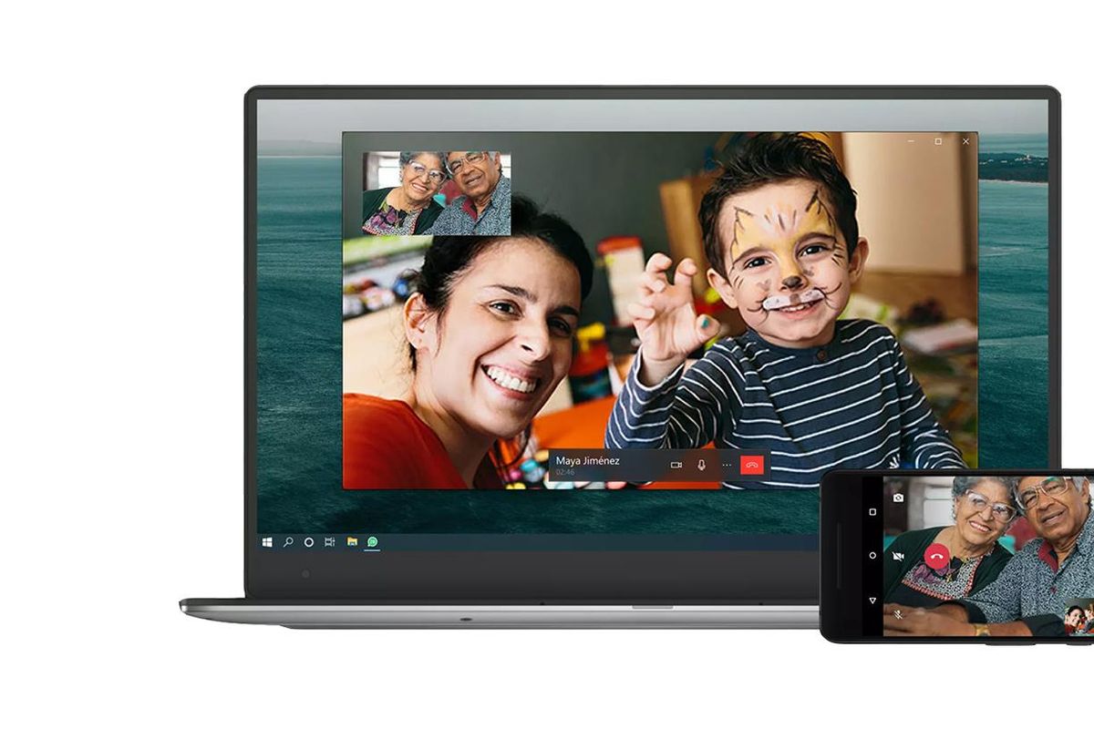 WhatsApp video calls on computer and smartphone