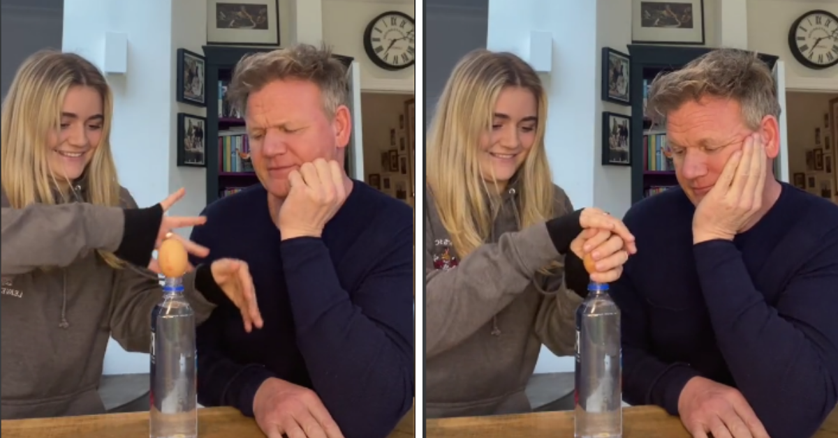 Gordon Ramsay's Daughter Just Masterfully Pranked Him With A 'Disappearing' Egg Trick On TikTok