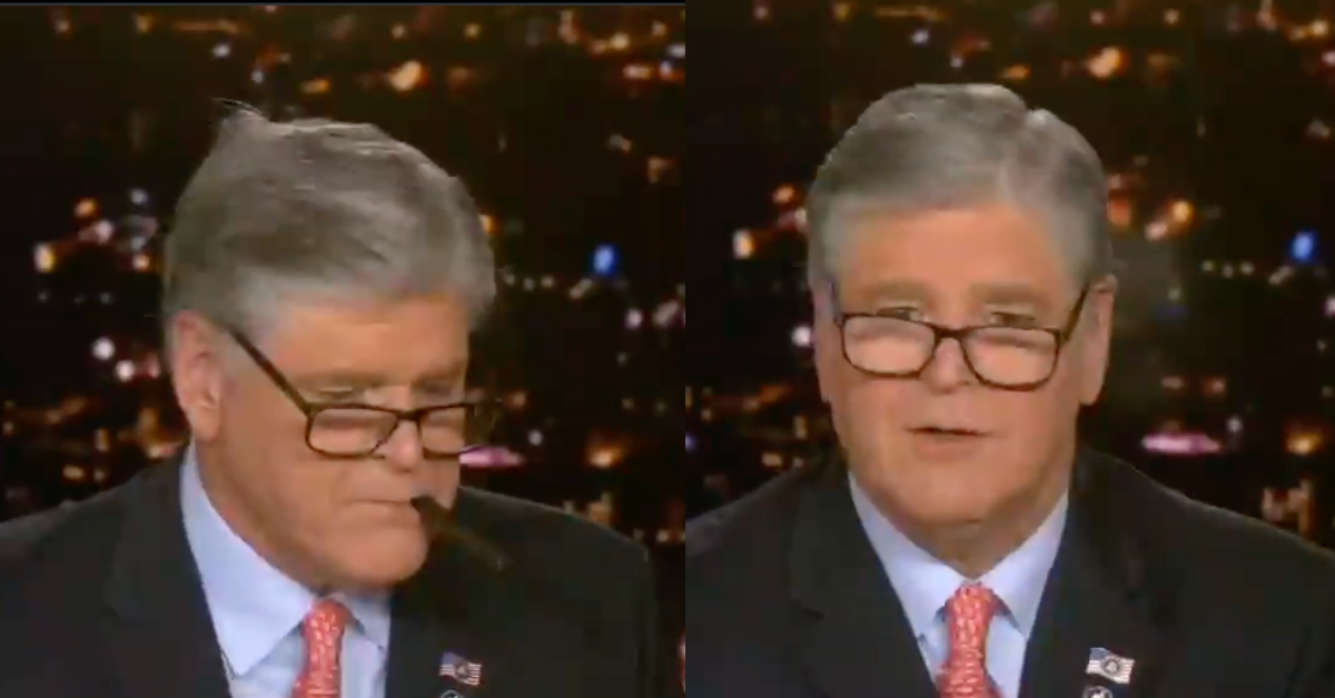 Sean Hannity Caught Off Guard Vaping With His Glasses Crooked After Not Realizing He Was Live