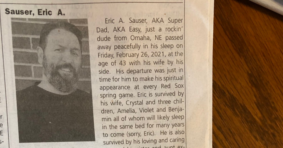 Widow Speculates Late Husband's Cause Of Death Was Being 'Dead Sexy' In Viral Obituary