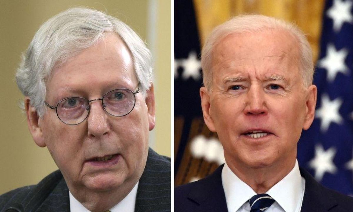 McConnell Tried to Claim He Hasn't Spoken With Biden Since Inauguration, But His Own Words Say Otherwise