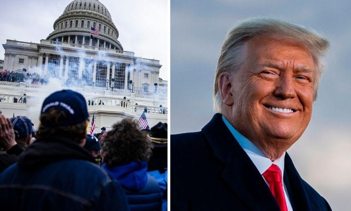 People Bring Receipts After Trump Claims Capitol Rioters Were 'Hugging and Kissing the Police'