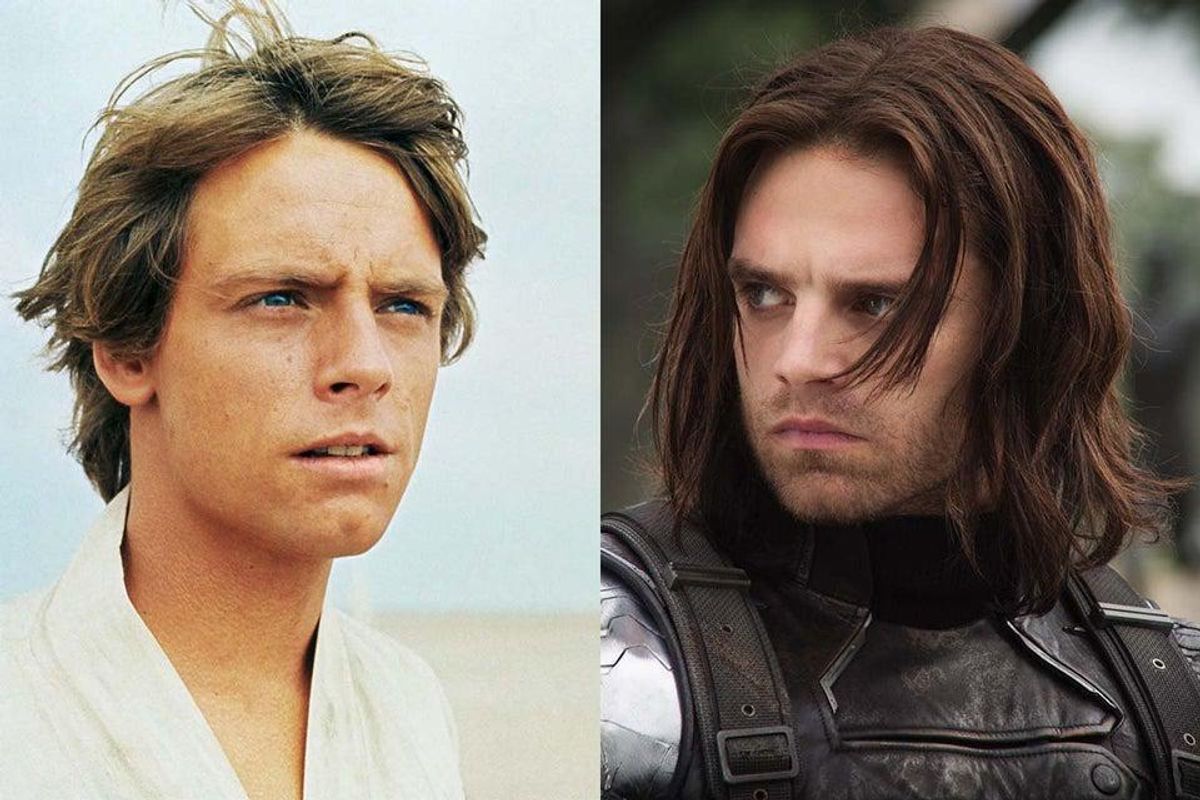 Luke Skywalker next to Bucky Barnes