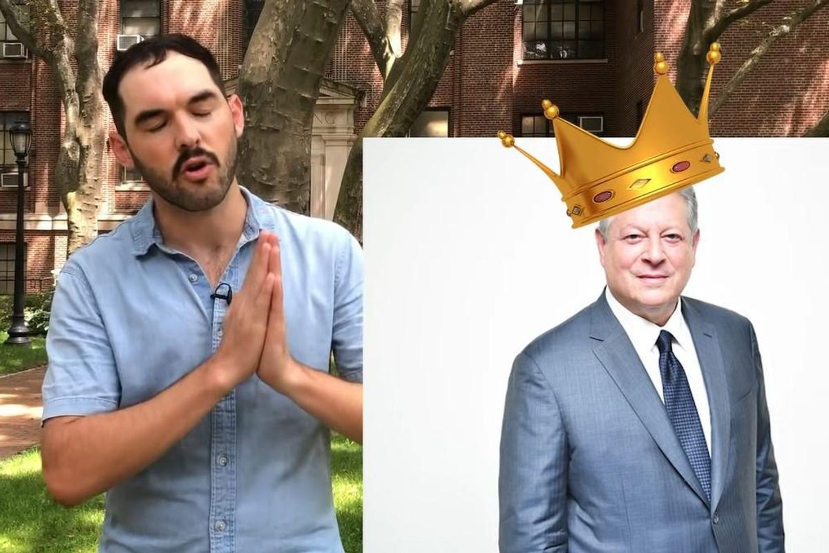 Rollie Williams praying to Al Gore
