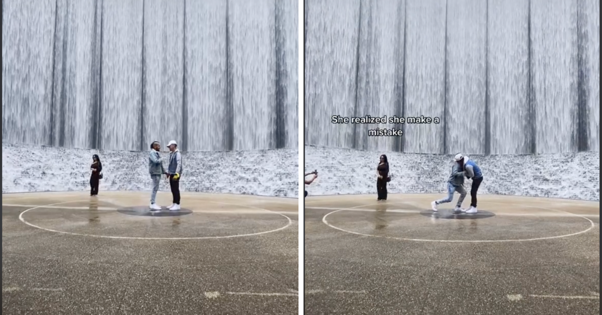 Video Of Oblivious Woman Crashing Couple's Marriage Proposal To Get Her Photo Taken Divides The Internet