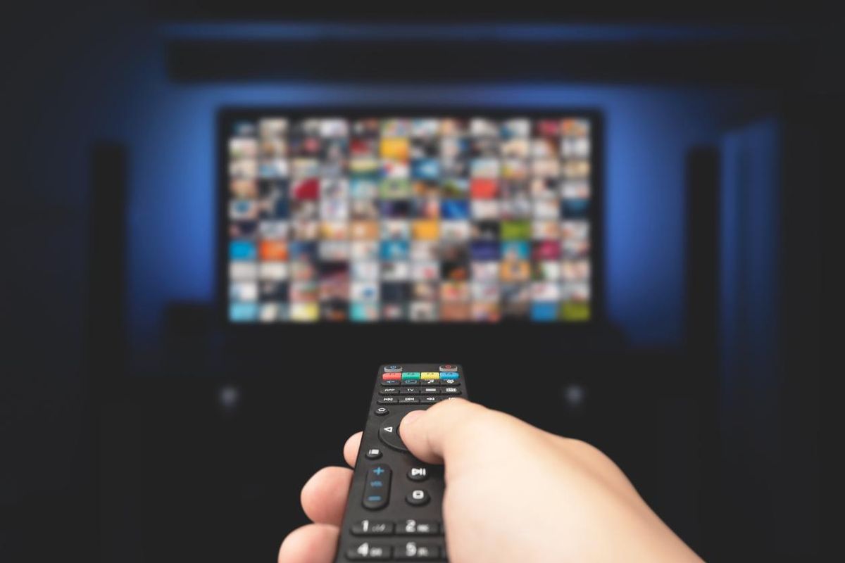 TV remote stock image