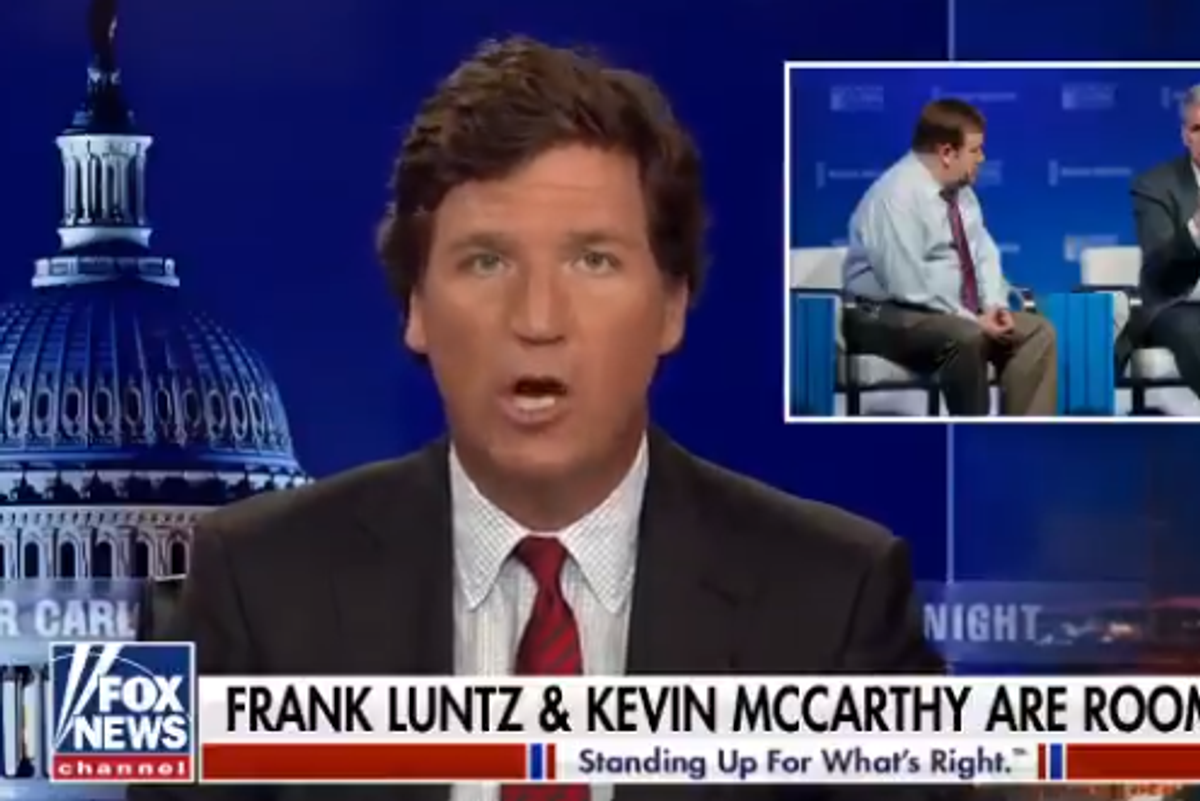 Are Kevin McCarthy And Frank Luntz K-I-S-S-I-N-G? Tucker Carlson Will Find Out!
