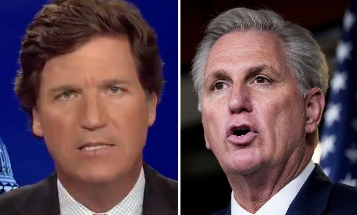 Tucker Goes After GOP House Leader for Being Roommates With Republican Pollster in Bizarre Rant