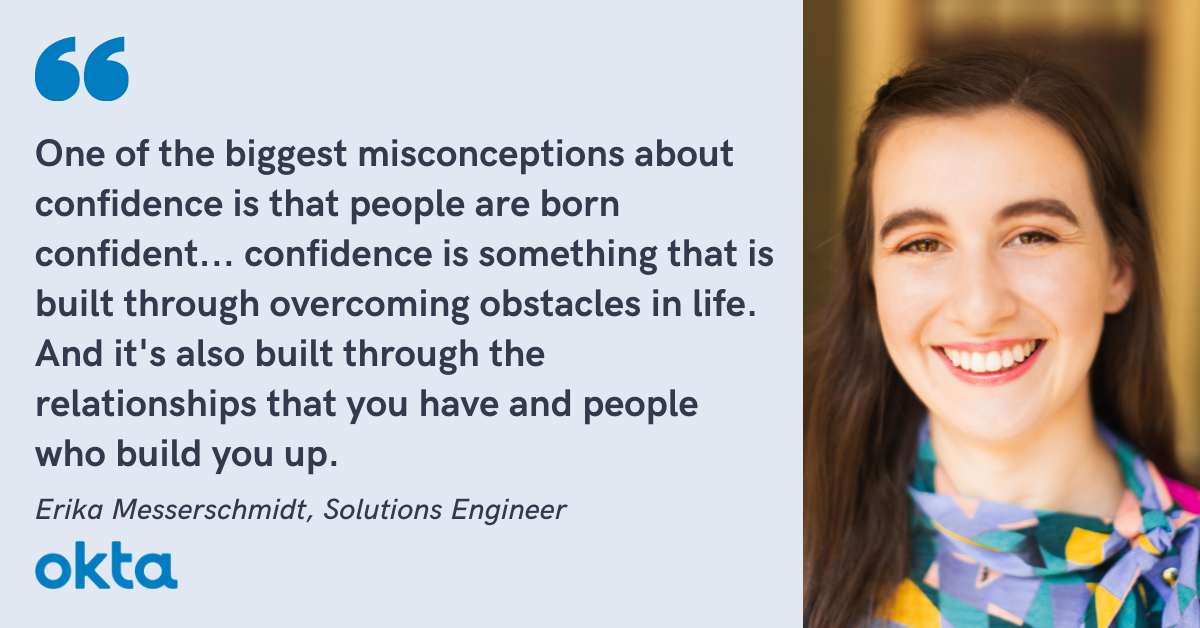Banner with quote from Erika Messerschmidt, Solutions Engineer from Okta