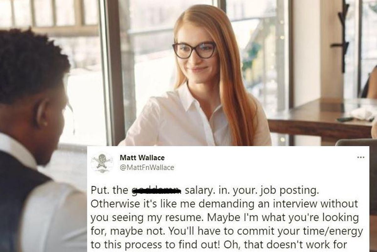 Everyone agrees with this guy's rant about job postings that don't mention how much they pay