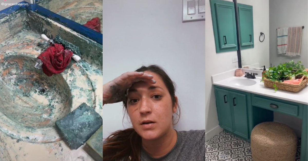 Woman's Attempt At DIY Bathroom Renovations Quickly Goes Off The Rails In Viral TikTok Saga