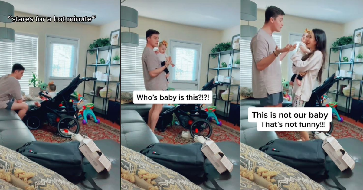 Mom Swaps Baby Out With Another To See If Her Husband Will Notice In Hilariously Evil TikTok Prank